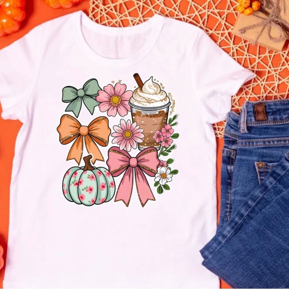 Floral Bow Fall T-Shirt